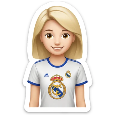 Girl with T-shirt real madrid sticker