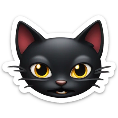 black cat vampire sticker
