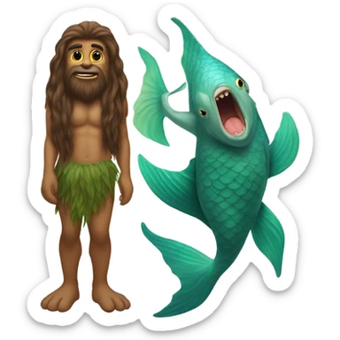 Sasquatch mermaid  sticker