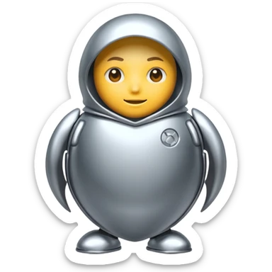 a person standing in a protective shell sticker