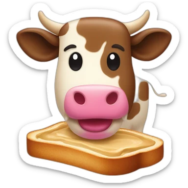 Peanutbutter and jelly cow sticker