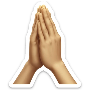 Praying hands and sweaty face  sticker