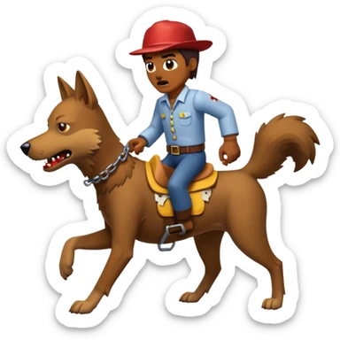 A dog raiding a zombie like minecrafty like a chicken jocky but instead wolf jocky or dog jocky But blocky sticker