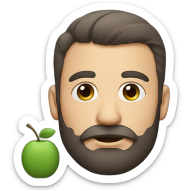 Hombre moreno con barba gordito ojos verdes fumando sticker