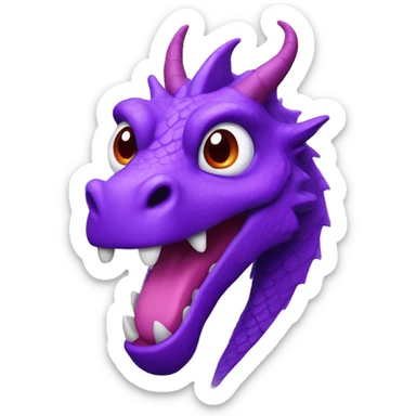 purple dragon head with heart sticker