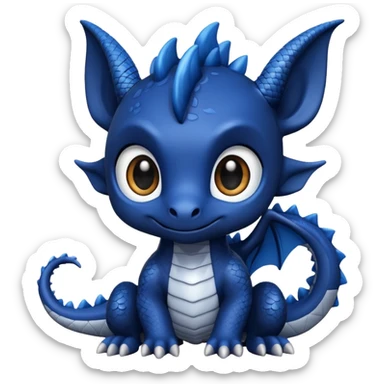 adorable midnight blue chibi dragon sticker