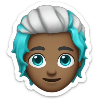 white basketball player with blue eyes with a turquoise t-shirt sticker