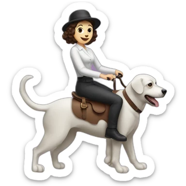 Charli chaplin riding a dog sticker