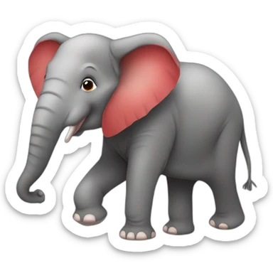 Elephant red with a long trunk sticker