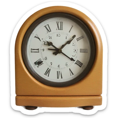 Vintage wooden table top clock fancy  sticker
