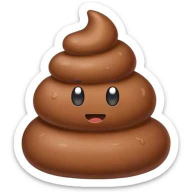Brown poop stool without a face sticker