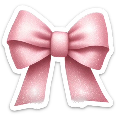 Light Pink bow with white glitter sticker