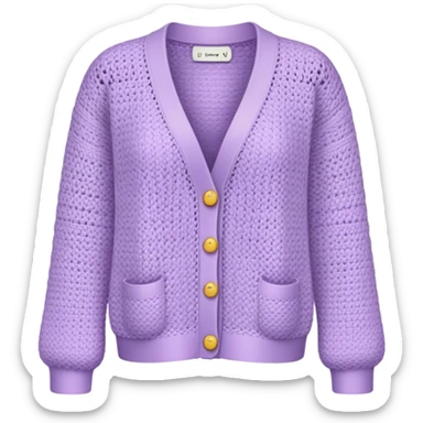 pastel purple crocheted cardigan sticker