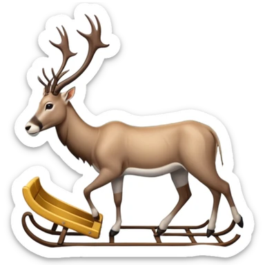 Eland met slede in dennenbos  sticker
