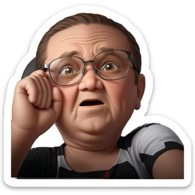 boy wearing glasses alone sticker