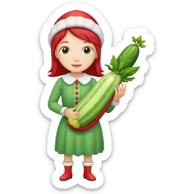 peppermint carrying a zucchini sticker