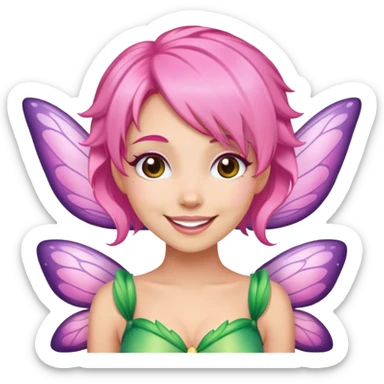 pink fairy happy sticker