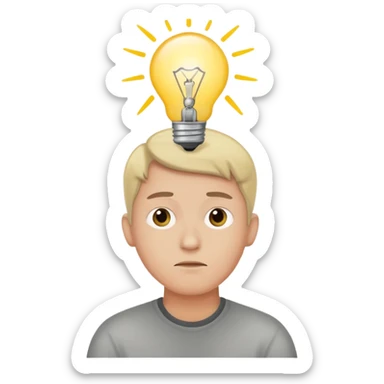 Generate a realistic emoji of someone someone figuring something out being smart about it sticker