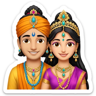 Krishna and Radha sticker