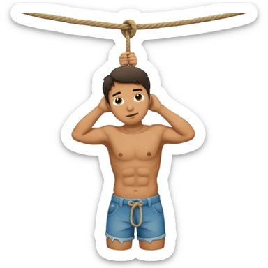 Man hanging in a rope  sticker