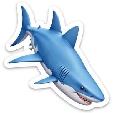 Shark walking on the beach with blue Nikes shoes sticker