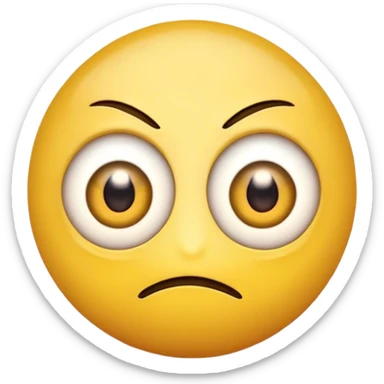 yellow emoji face with twitching eyeball  sticker