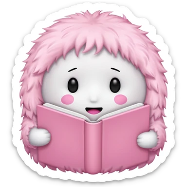 pink diary, no face, girly, fluffy, light pink  sticker