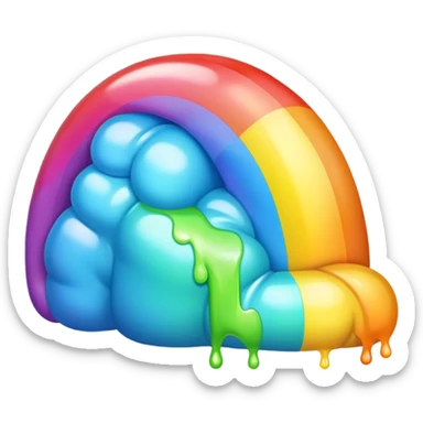 rainbow puke sticker