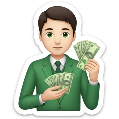 investor, one person, money sticker