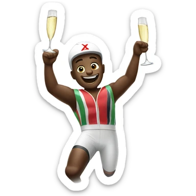 kola winning race with champagne sticker