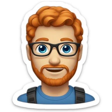 Redhead geek blue eyes sticker