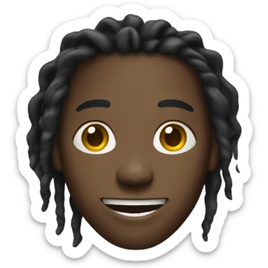 Black guy with dreadlocks and light smile sticker