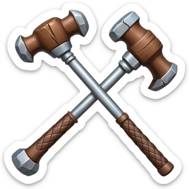 croisement de 2 marteaux (en mode duel, qui des deux va gagner) sticker