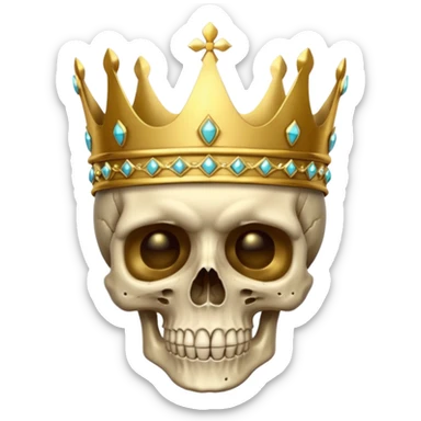 Skull emoji looking rich sticker