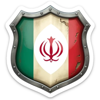 rectangular shield with the flag of Iran sticker