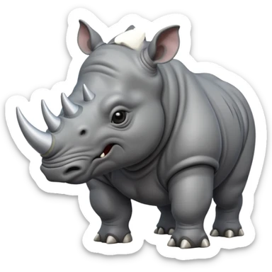angry rhinoceros sticker