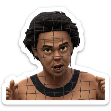 girl in swimsuit by fence sticker