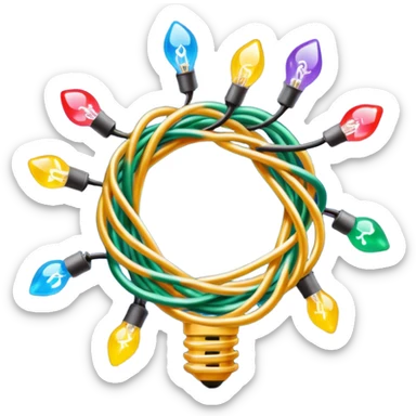 Christmas lights strang sticker