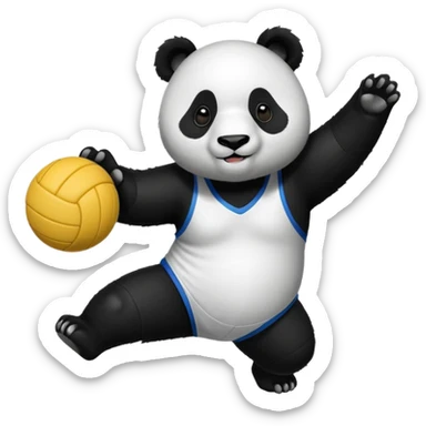 Panda playing volleyball sticker