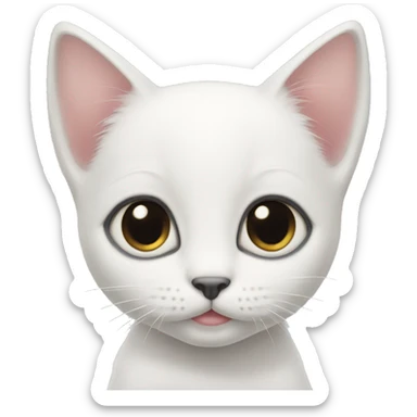 White kitten with black tail and ears sticker