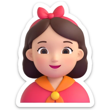 adorable girl character with round face, cheerful expression sticker