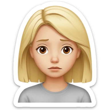 Blonde girl with midlenght haire, in a bof mood sticker