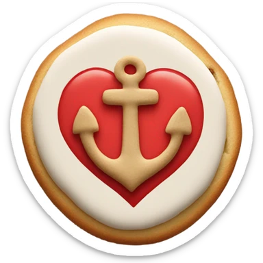 cookie heart with anchor sticker