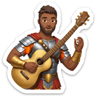 ancient gladiator play guitar sticker