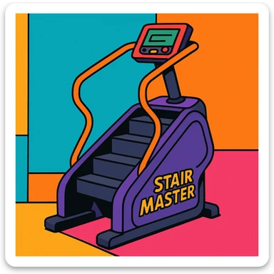 StairMaster exercise machine, vibrant toon style sticker