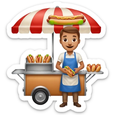 hot dog cart vendor sticker
