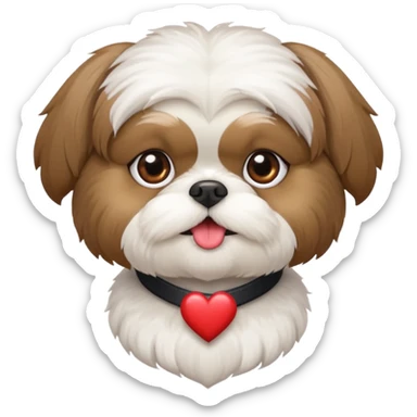 Shihtzu mit einem Herz sticker