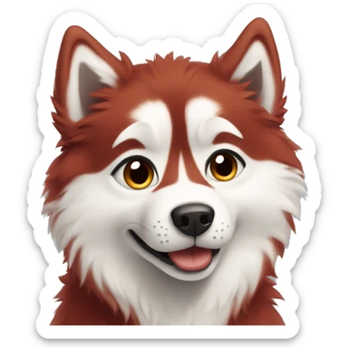 Cute Red fluffy husky  sticker