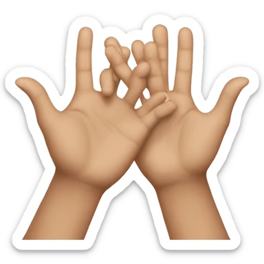 Two hands reaching each other sticker