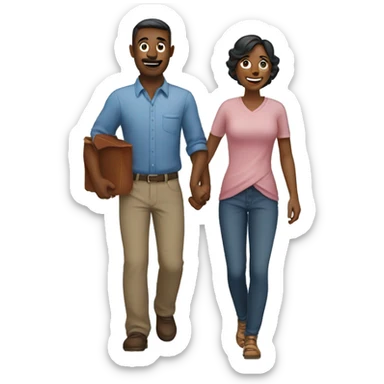Man carrying a lady sticker